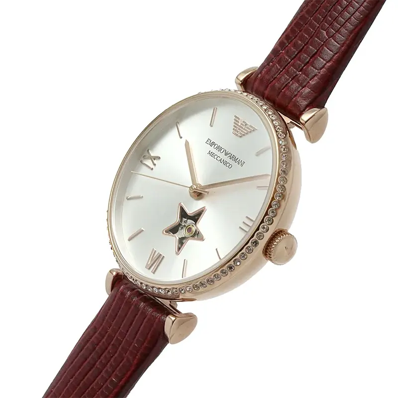 Emporio Armani Meccanico Automatic Silver Dial Ladies Watch- AR60044